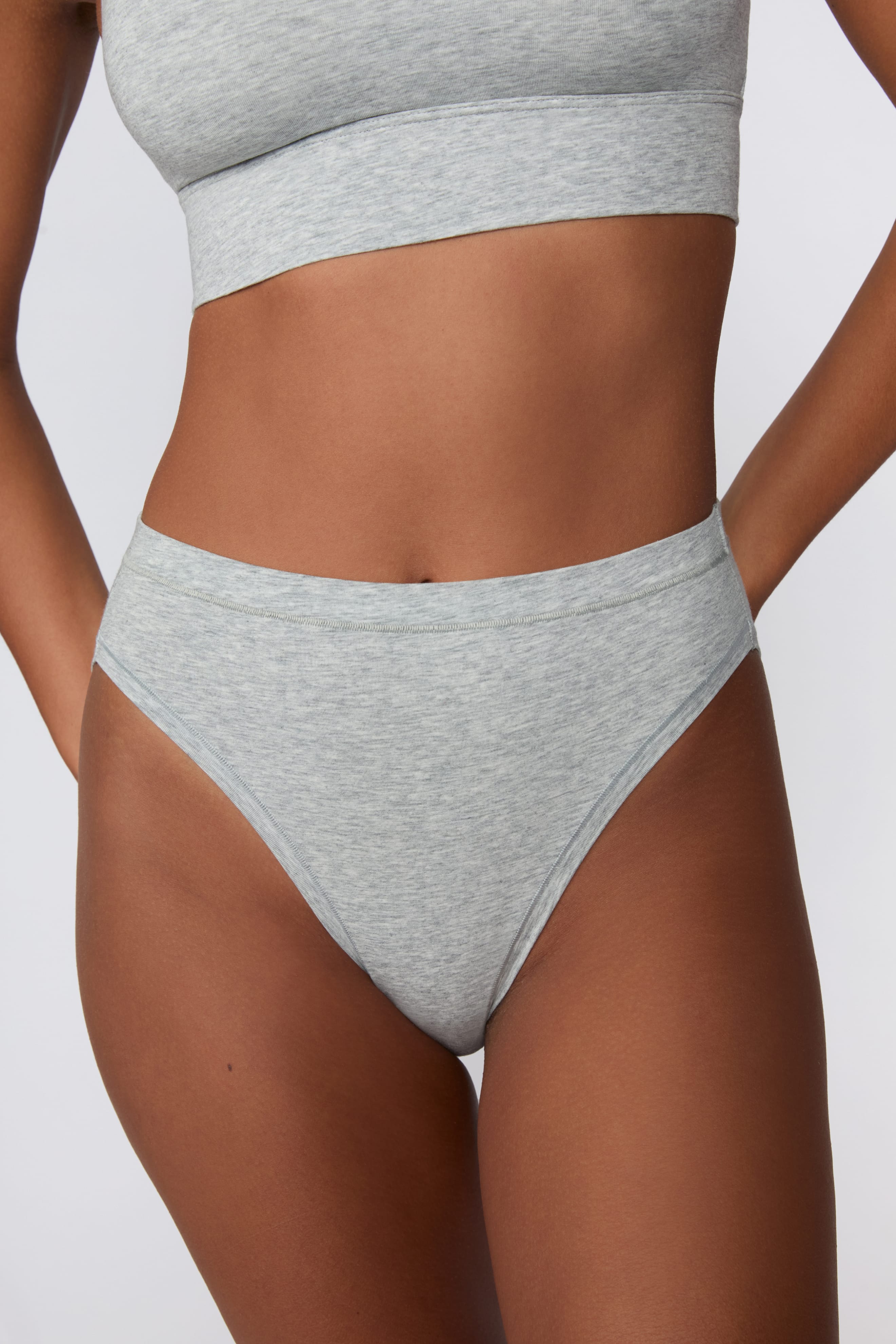 Cloud Cotton French Cut Brief - Heather Grey