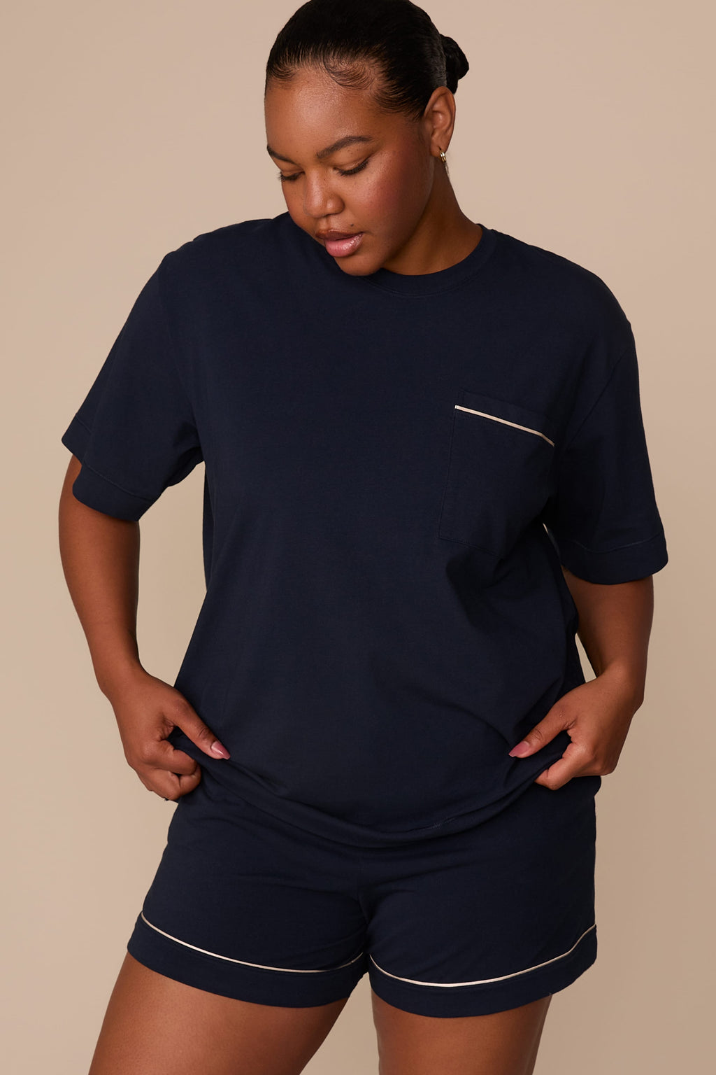 Perfect Pima Pajama Tee - Navy