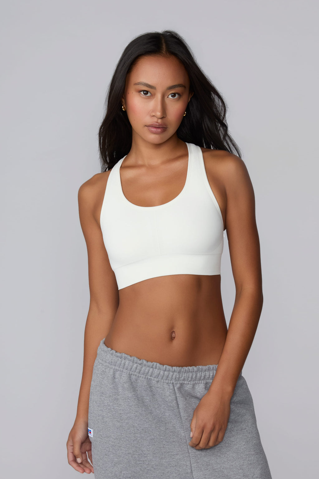 Seamless Racerback Sports Bra - White