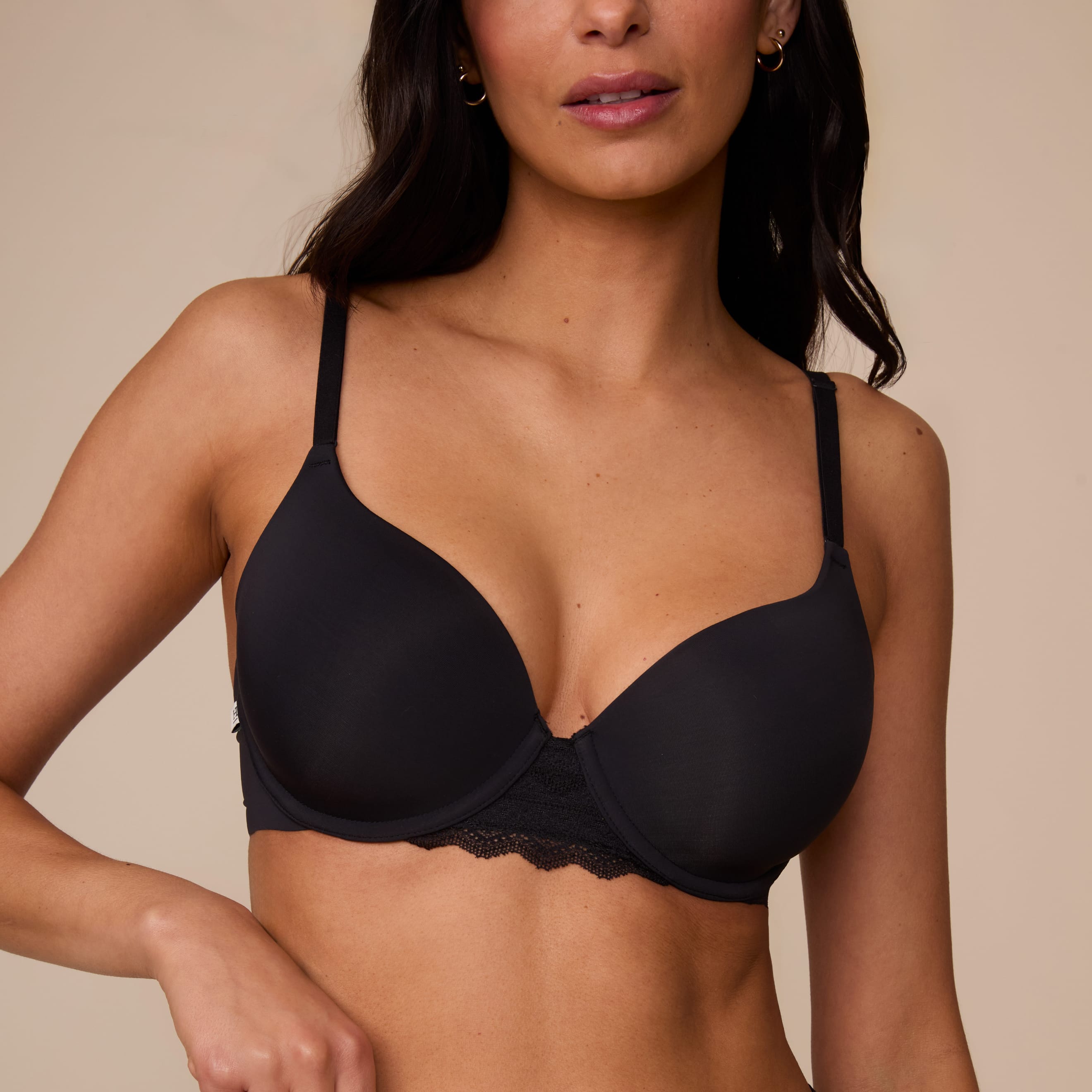 Base Lace T-Shirt Bra - Black