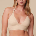 Bliss Lace Halterneck Bralette - Beige