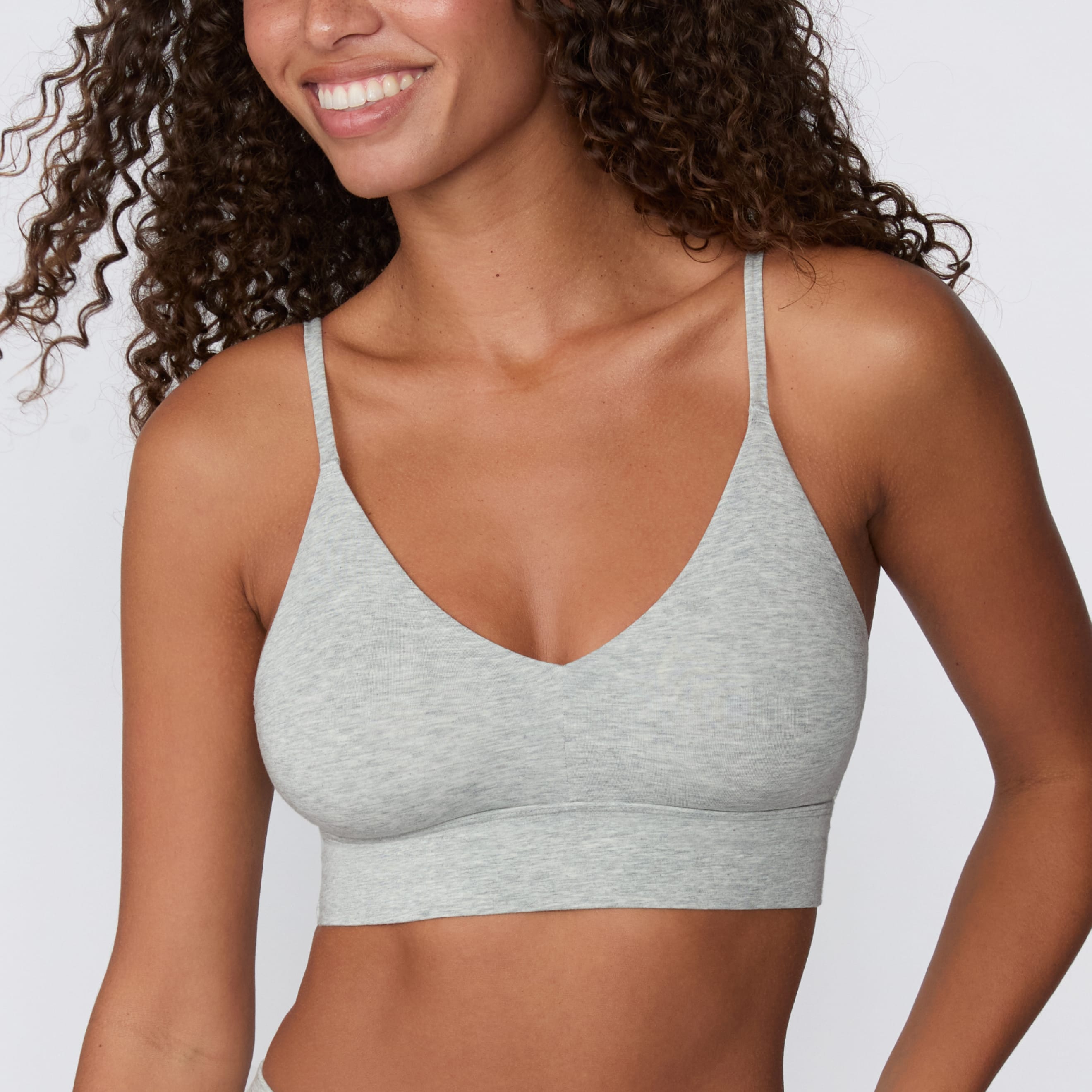 Cloud Cotton Triangle Bralette - Heather Grey