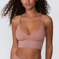 Ribbed Seamless Triangle Bralette - Plum