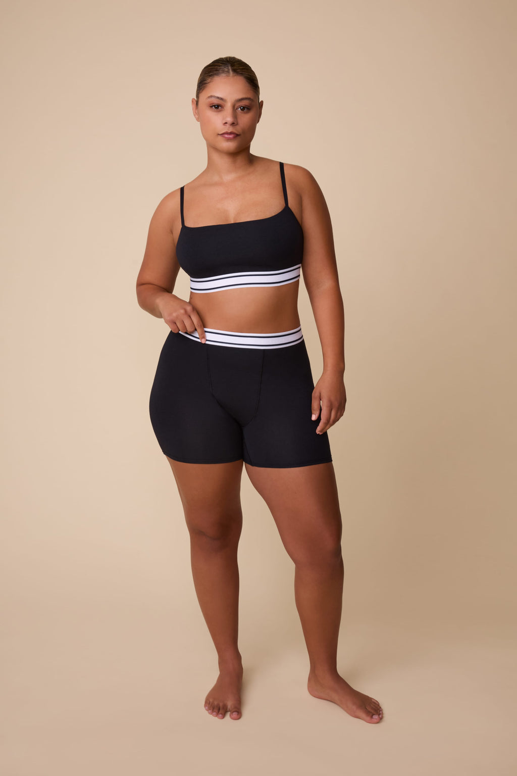 Cloud Cotton Retro Bandeau Bralette - Black