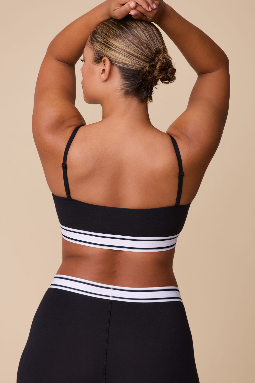 Cloud Cotton Retro Bandeau Bralette - Black