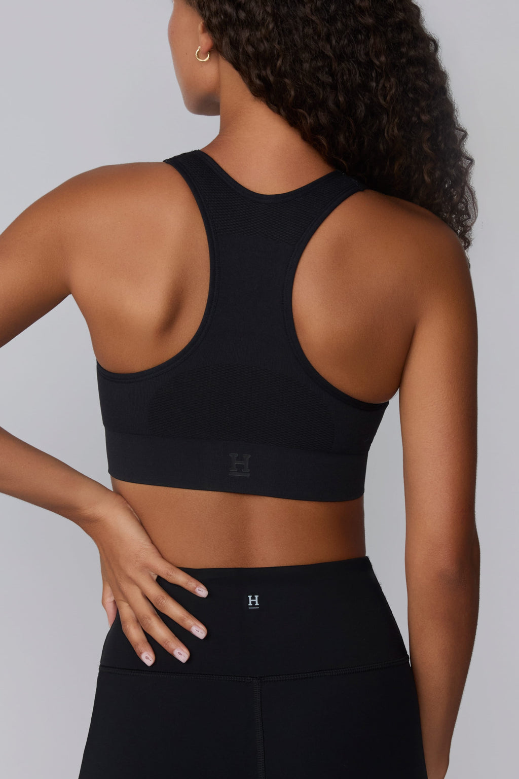 Seamless Racerback Sports Bra - Black