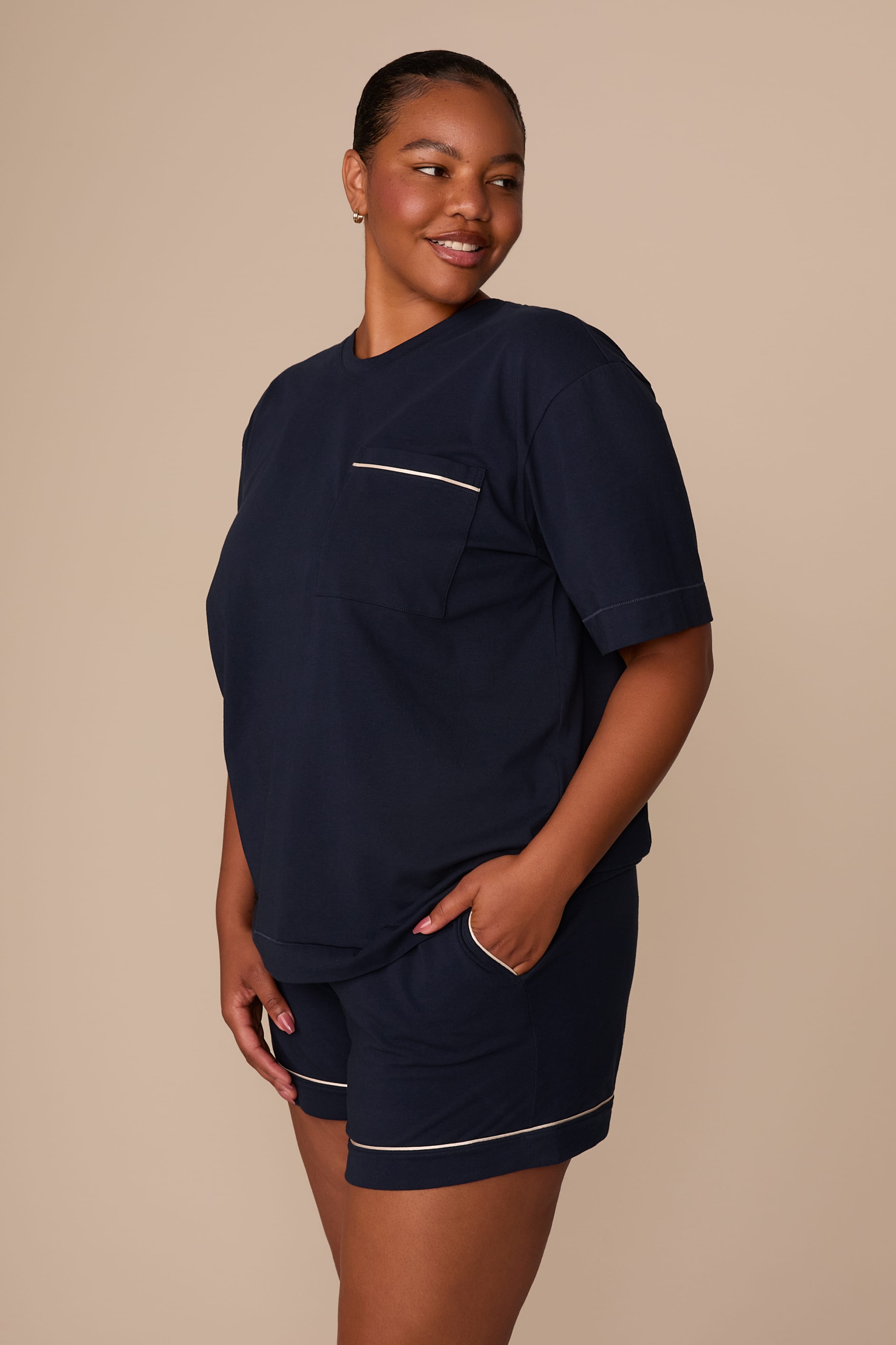 Perfect Pima Pajama Tee - Navy