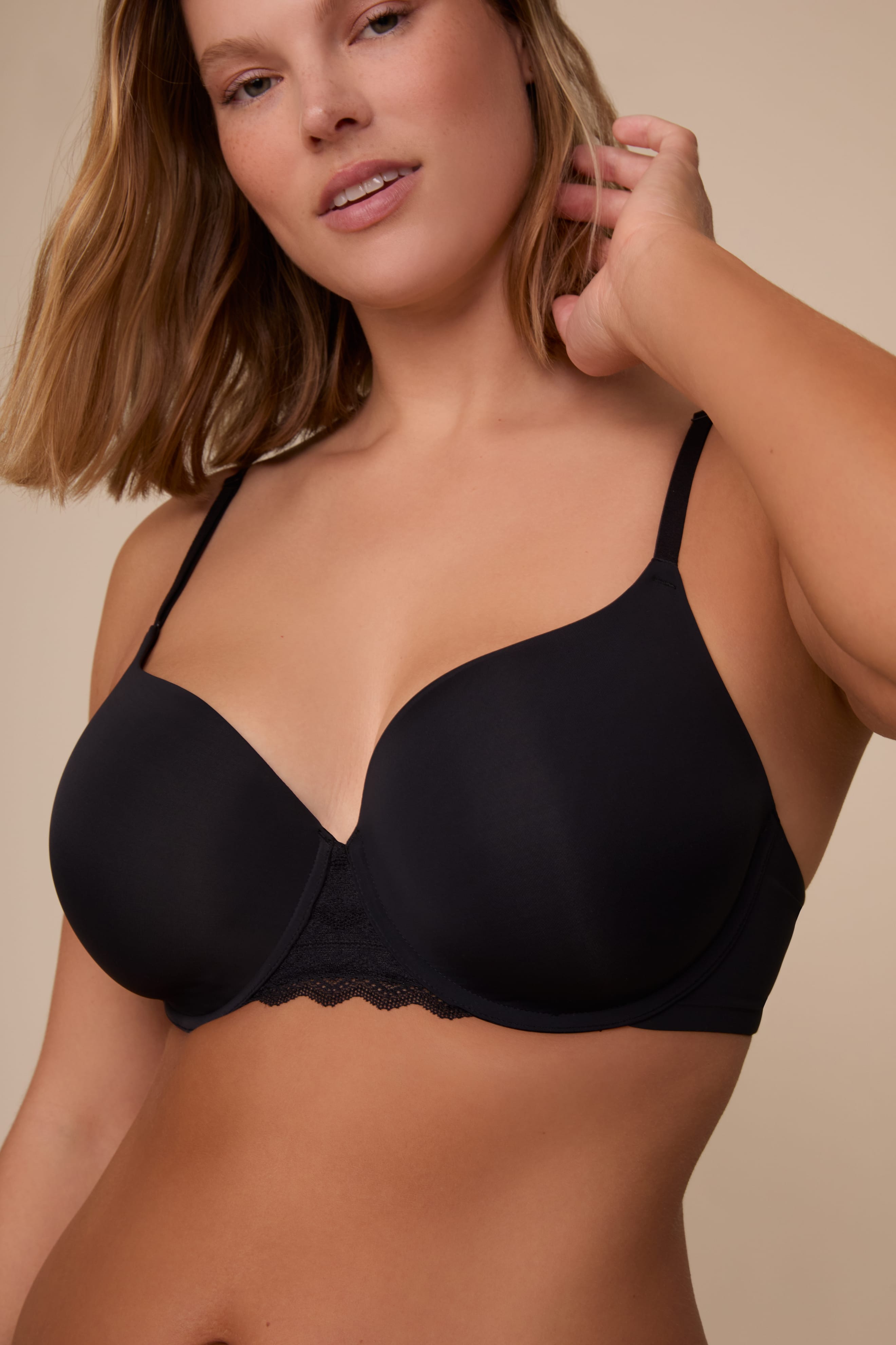 Base Lace T-Shirt Bra - Black
