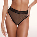 Dot Lace French Cut Brief - Black