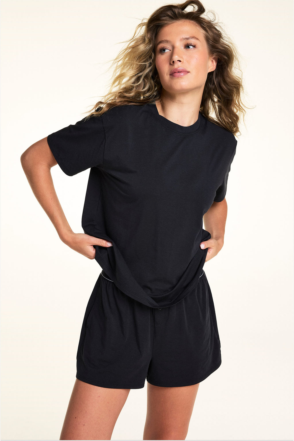 Cloud Cotton Pajama Shirt - Black