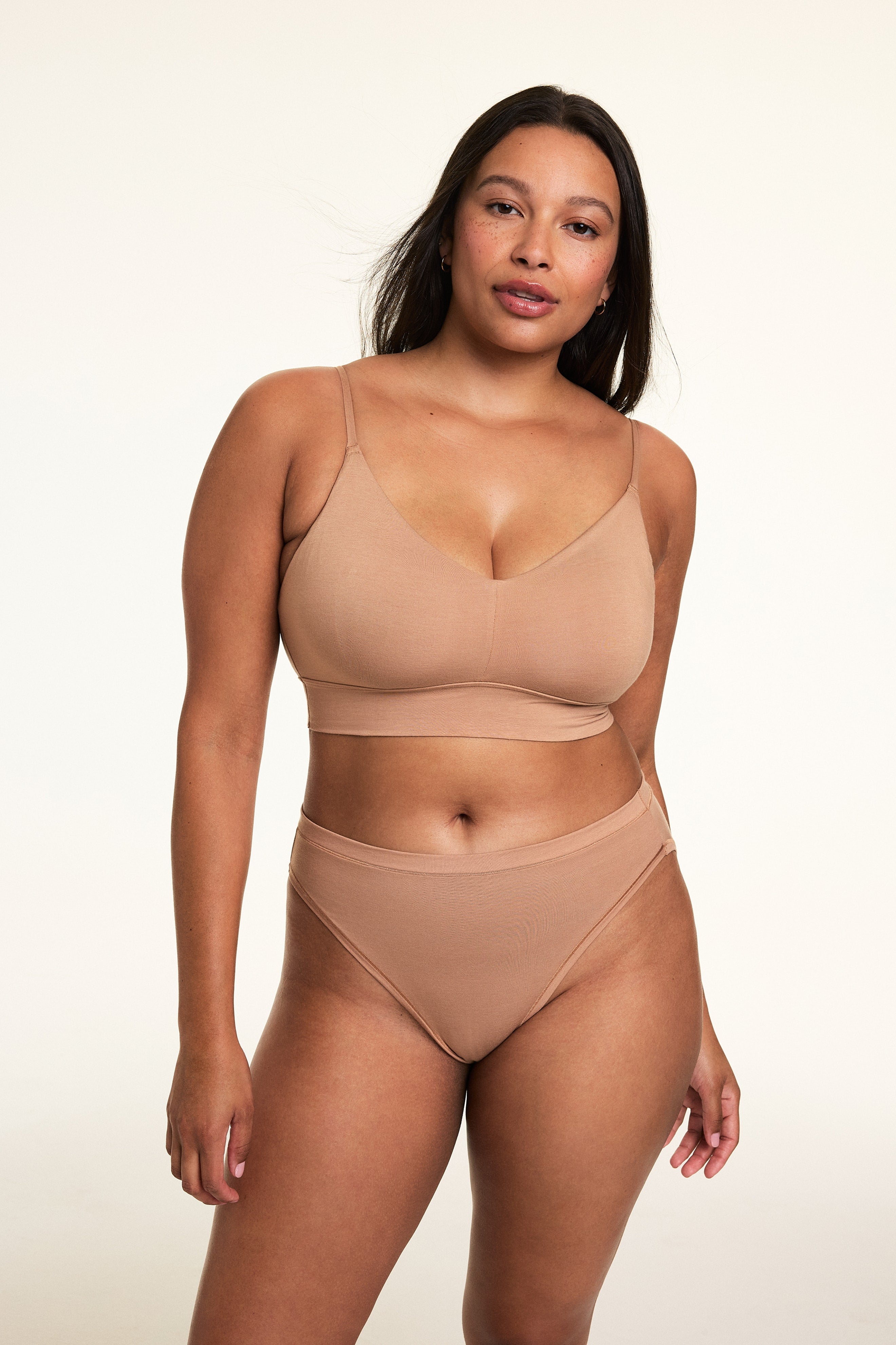 Cloud Cotton Triangle Bralette - Dune