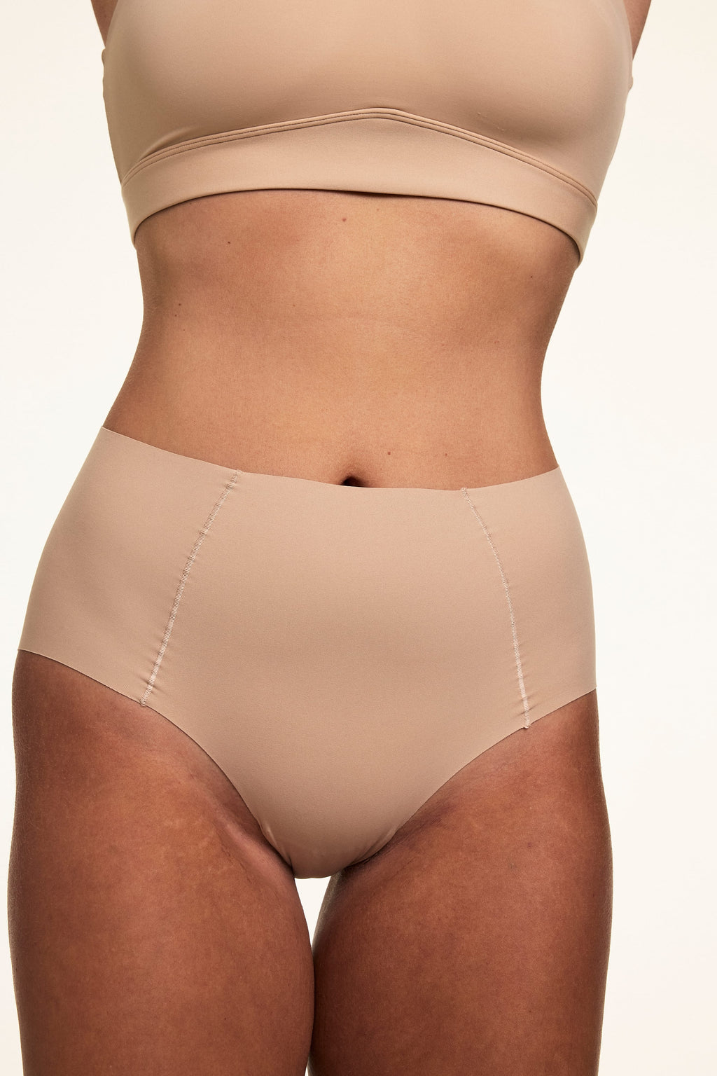 Invisible No Show Highwaist Brief - Beige
