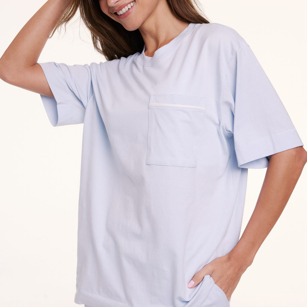 Perfect Pima Pajama Tee - Soft Blue